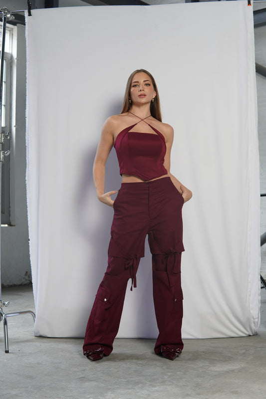 Pantalon Macarena Vino Tinto