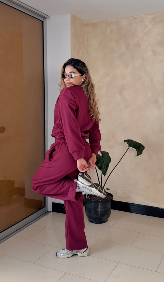 Comfy Bota Recta Borgoña