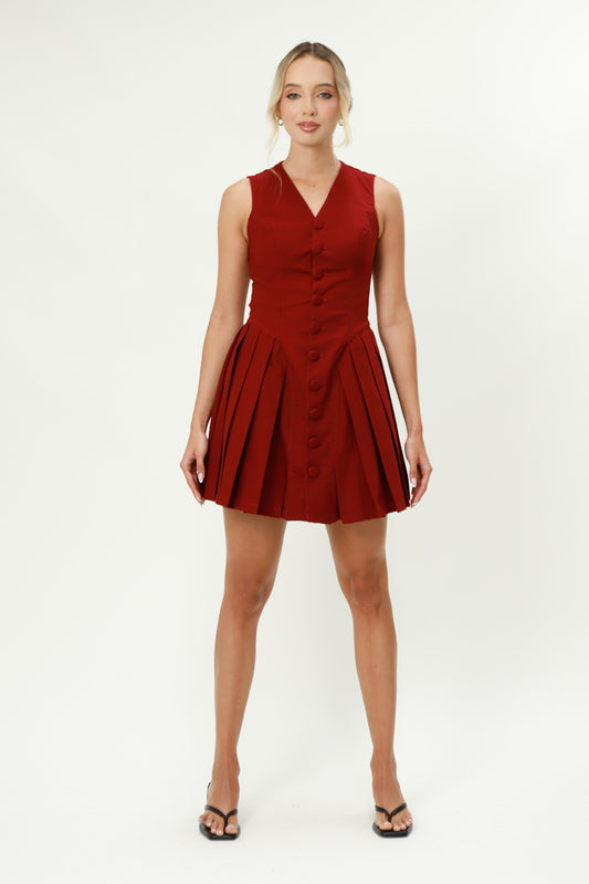 Vestido Clara Vino Tinto