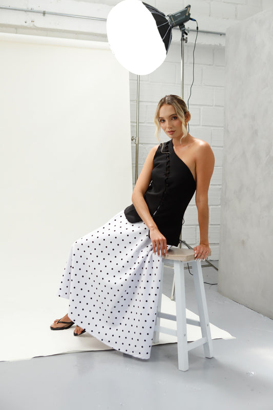 Set Gretta Falda Blanco y Negro